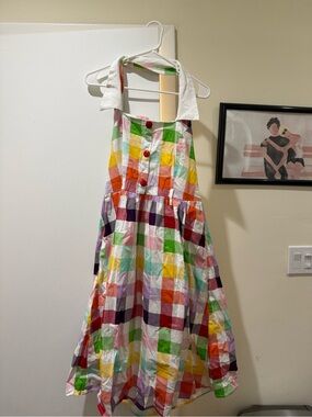 Brand New with Tags Collectif / Modcloth Rainbow Gingham Retro Swing Dress, 12